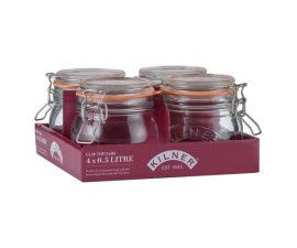 0.5 L 0.5 litre Kilner jar round clip top glass storage jar Mason Jar Set of 4 kitchen storage jars Heart of the Home Lytham www.potdolly.com 0025.021_2