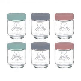 Kilner Kids Jars 190ml set of 6 Baby food prep jars silicone lid food preparation jars freezer safe Heart of the Home Lytham www.potdolly.com