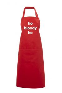 Adult Apron Christmas Apron Ho Bloody Ho Red Apron Womens Apron Mens Apron Kitchen Apron Heart of the Home Lytham www.potdolly.com