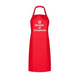 Adult Apron Christmas Apron Queen of Christmas Apron Red Apron Womens Apron Kitchen Apron Heart of the Home Lytham www.potdolly.com