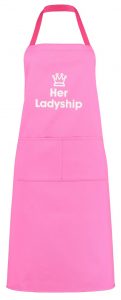 Adult Apron Her Ladyship Pink Apron Womens Apron Kitchen Apron Heart of the Home Lytham www.potdolly.com