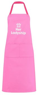 Adult Apron Her Ladyship Pink Apron Womens Apron Kitchen Apron Heart of the Home Lytham www.potdolly.com