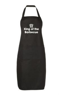 Adult Apron King of the Barbeque King of the BBQ Black Apron Mens Apron Kitchen Apron Heart of the Home Lytham www.potdolly.com