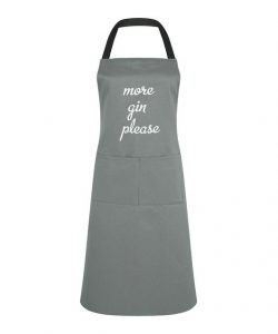 Adult Apron More Gin Please Gin Apron Womens Apron Mens Apron Kitchen Apron Heart of the Home Lytham www.potdolly.com