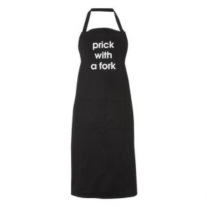 Adult Apron Prick with a Fork Black Apron Mens Apron Kitchen Apron Heart of the Home Lytham www.potdolly.com