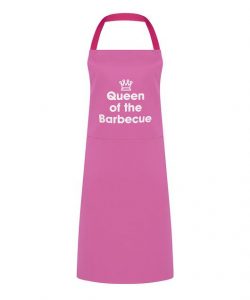 Adult Apron Queen of the Barbeque BBQ Pink Apron Womens Apron Kitchen Apron Heart of the Home Lytham www.potdolly.com