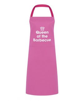 Adult Apron Queen of the Barbeque BBQ Pink Apron Womens Apron Kitchen Apron Heart of the Home Lytham www.potdolly.com