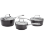 STELLAR ROCKTANIUM 3 PIECE PAN SET SAUCEPANS 16cm 18CM 20CM SAUCE PAN HEART OF THE HOME LYTHAM POTDOLLY SPA1