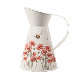 Wrendale Designs Flower Jug Flight of the Bumblebee Bee and Poppy Enamel Tin Jug Heart of the Home Lytham Potdolly
