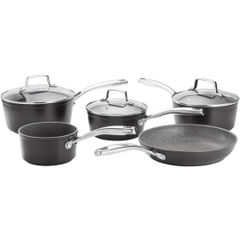 STELLAR ROCKTANIUM 5 PIECE PAN SET SAUCEPANS 16cm 18CM 20CM MILK PAN FRYING PAN SAUCE PAN HEART OF THE HOME LYTHAM POTDOLLY SPC1