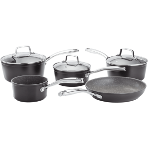 STELLAR ROCKTANIUM 5 PIECE PAN SET SAUCEPANS 16cm 18CM 20CM MILK PAN FRYING PAN SAUCE PAN HEART OF THE HOME LYTHAM POTDOLLY SPC1