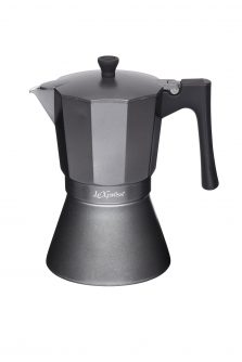 Le’Xpress 9-Cup Induction-Safe Stovetop Espresso Maker Coffee Percolator Heart of the Home Lytham www.potdolly.com LX9CUPGRY - Copy