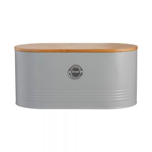 BREAD BIN METAL BREAD STORAGE TIN GREY GRAY TYPHOON LIVING HEART OF THE HOME LYTHAM WWW.POTDOLLY.COM