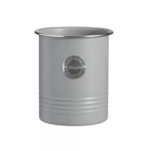 UTENSILS TIN STORAGE TIN GREY GRAY TYPHOON LIVING HEART OF THE HOME LYTHAM WWW.POTDOLLY.COM